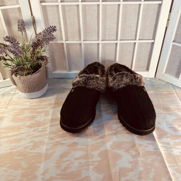 Skechers BOBS Women's Keepsakes Ice Angel Black Clog Slippers - Picture 1 of 10